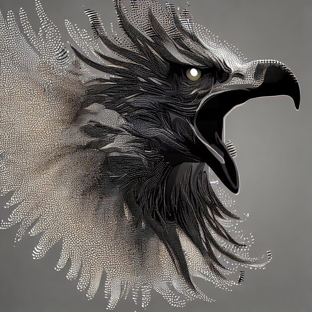 Particle Eagle vector illustration composition