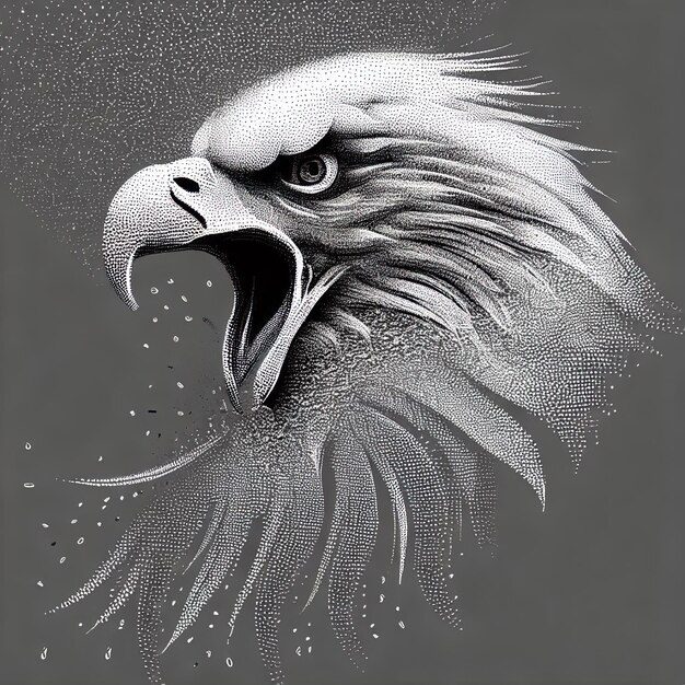 Particle Eagle vector illustration composition