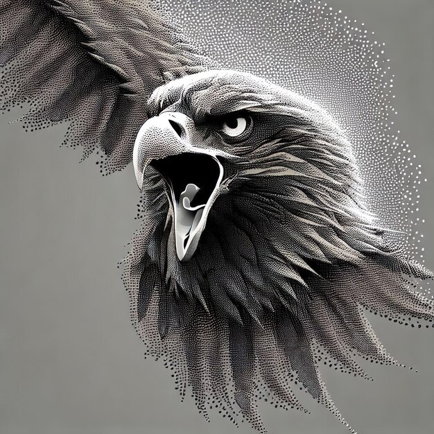 Particle Eagle vector illustration composition