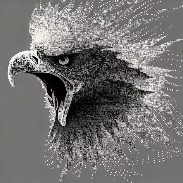 Particle Eagle vector illustration composition