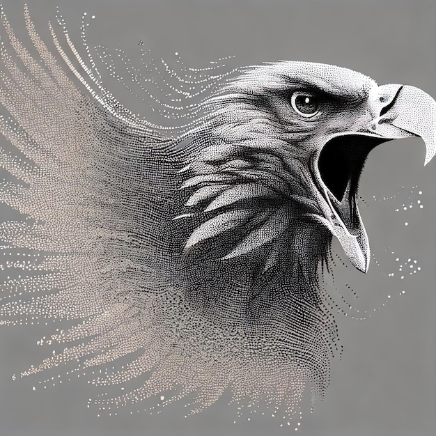 Foto composizione dell'illustrazione del vettore delle particelle eagle