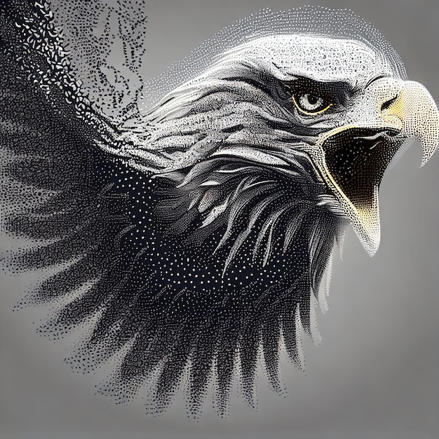 Particle Eagle vector illustration composition