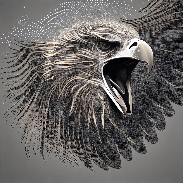 Particle Eagle vector illustration composition