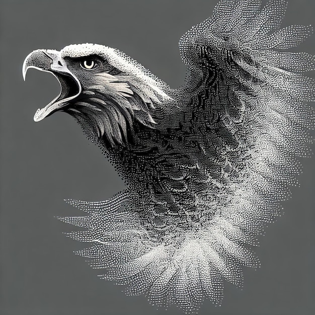 Particle Eagle vector illustration composition