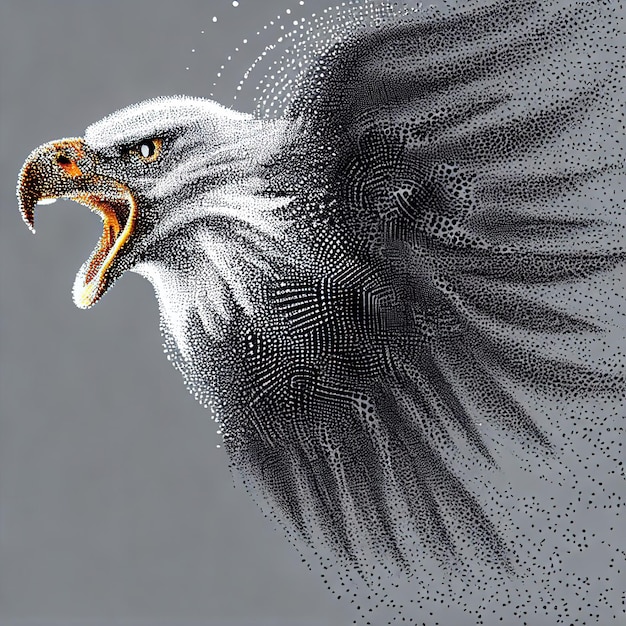 Particle Eagle vector illustration composition