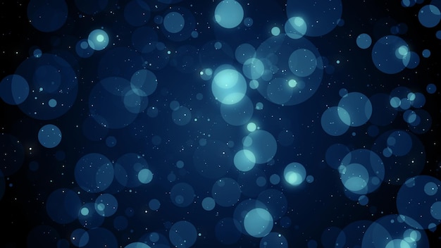 Particles blue light glowing background