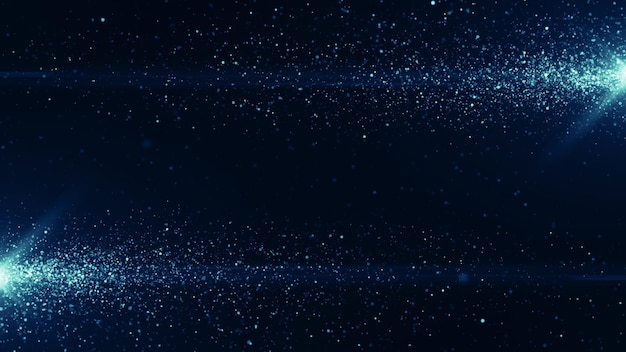 particles blue light glowing background