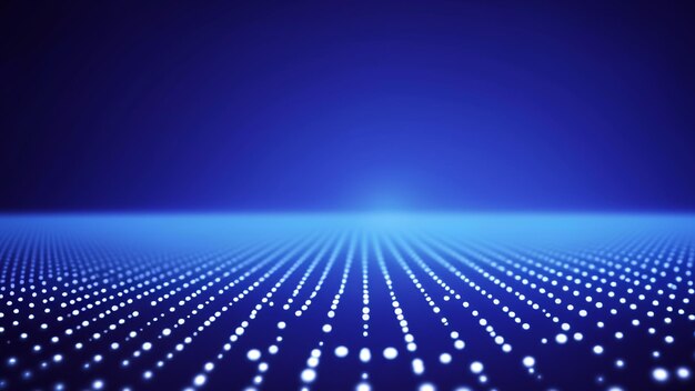 パーティクルとデジタルデータネットワーク接続 デジタルサイバースペースコンセプト
