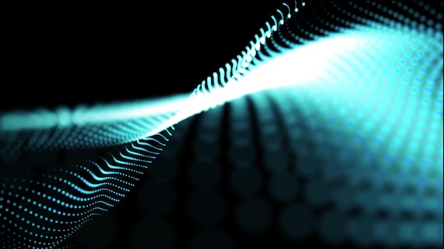 Particles form line abstract background
