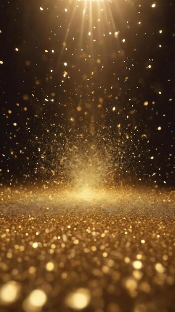 Particles gold light dust background