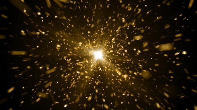 粒子ゴールドの光の塵の背景
