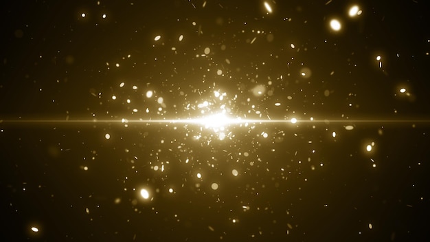 Particles gold light dust background