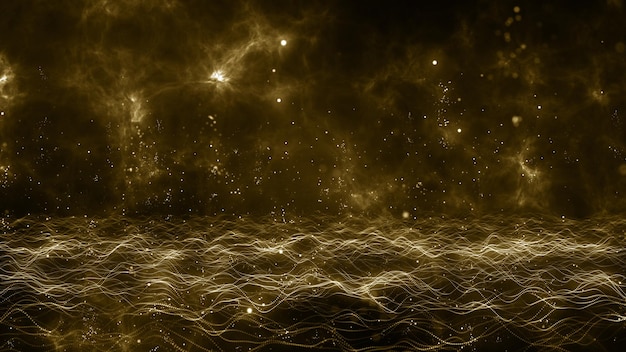 Particles gold light dust background