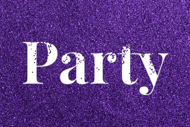 Partij glitterende png paarse tekst typografie woord