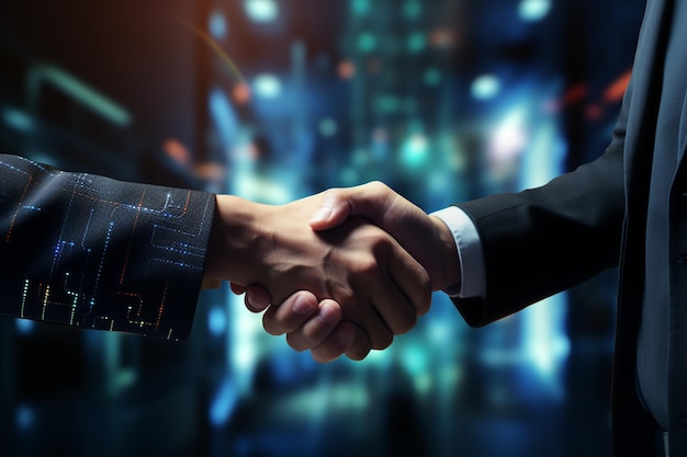 Partners in overeenkomst Handshake en generatieve AI