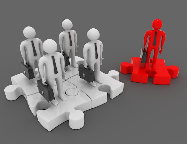 Partnership or leadership concept . 3d illustration