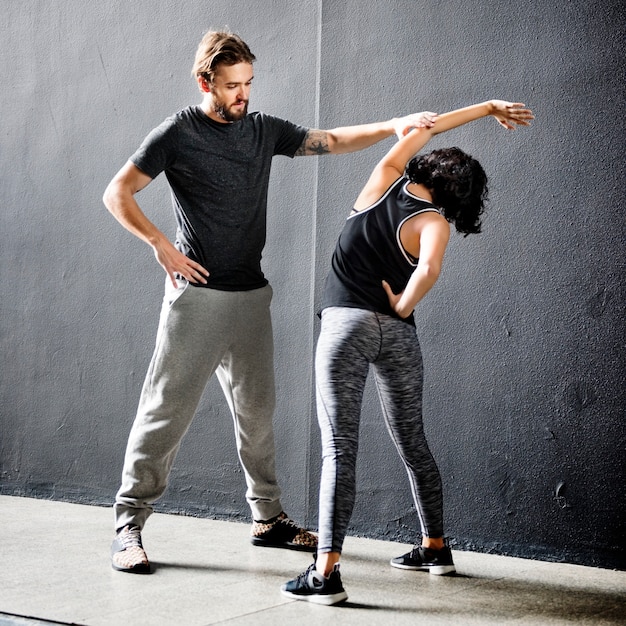Partnertraining Stretching Workout-concept