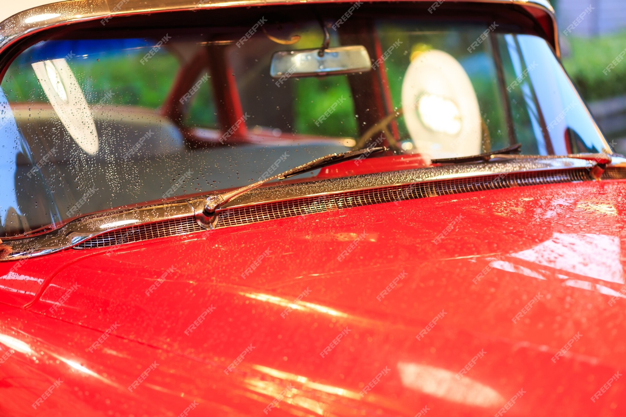Premium Photo | A parts of the red vintage car