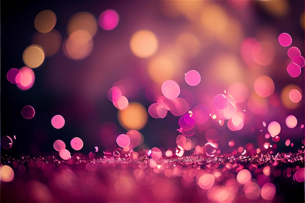 Party background with pink confetti and bokeh ideal for festive events generative AI