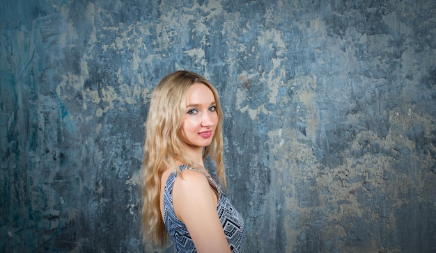 The party of a beautiful girl on a black background