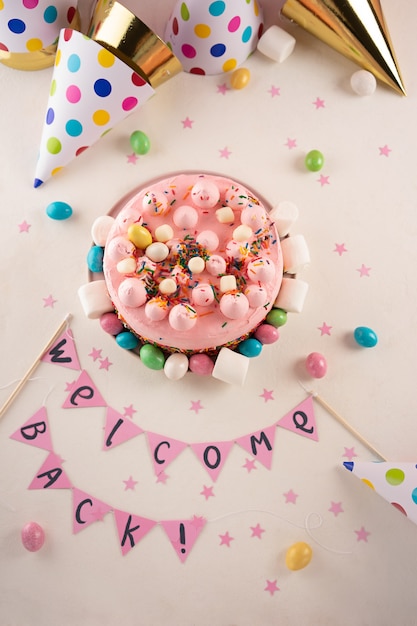 Party cake with color sprinkles