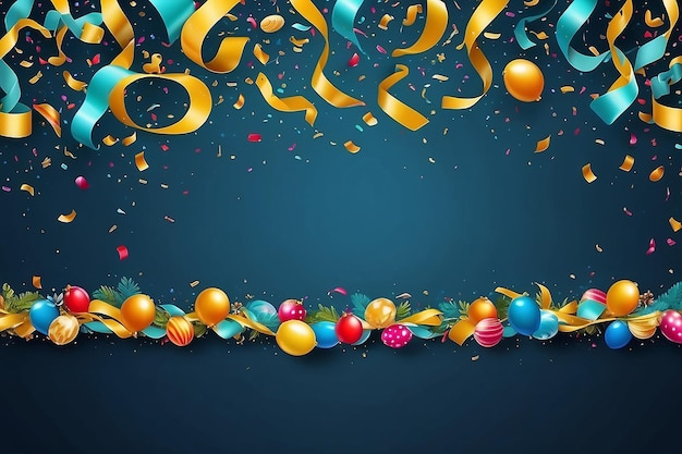 Party decoration border serpentine confetti Holidays background