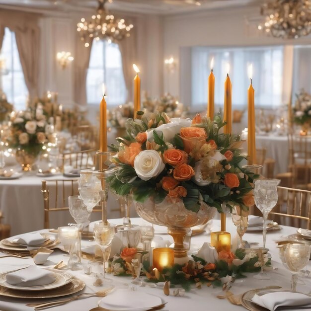 Party decoration on a white table