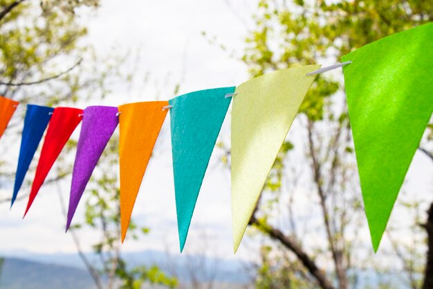 Party flags in yard colorful flags