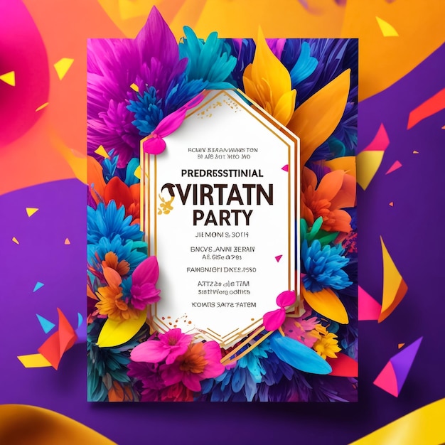 Foto party flyer template vector design abstract verf achtergrond