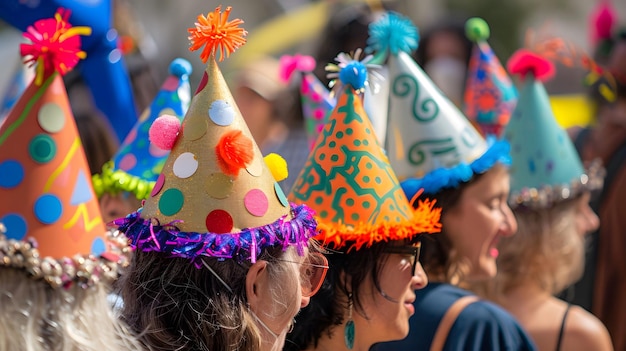 Party hats colorful and quirky