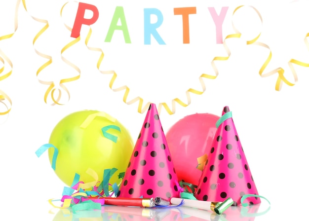 Party items isolated on white