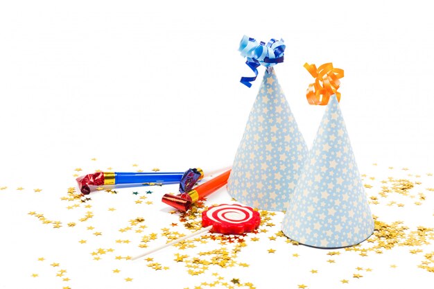 Party items with confetti