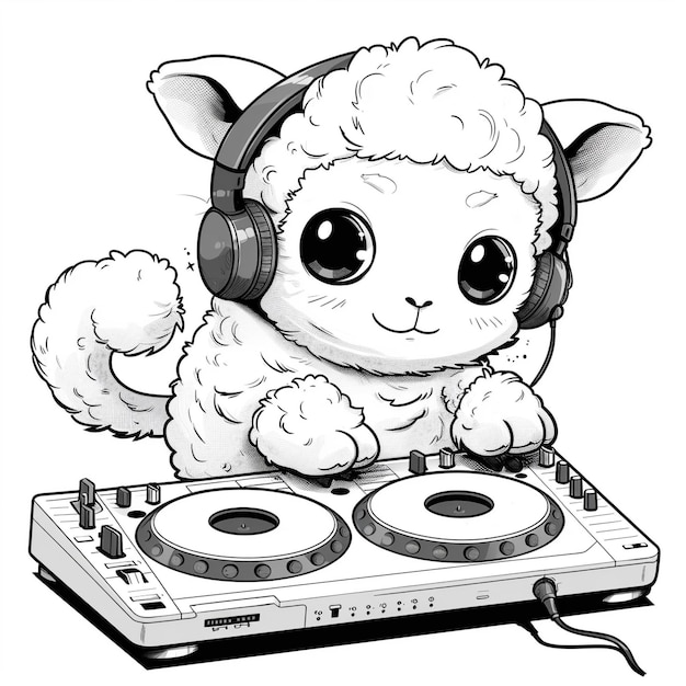 Party Lamb DJing on the Decks