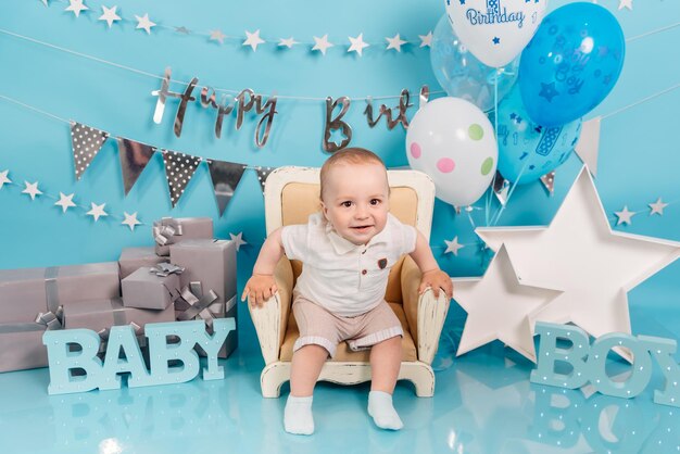 Photo party for one year baby boy