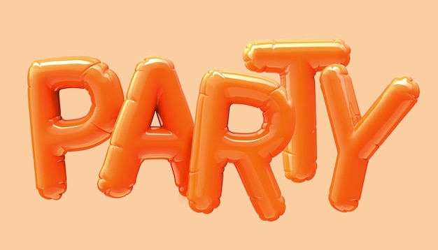 PARTY orange foil balloon