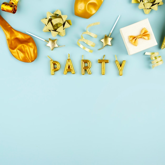 party ornaments frame with copy space