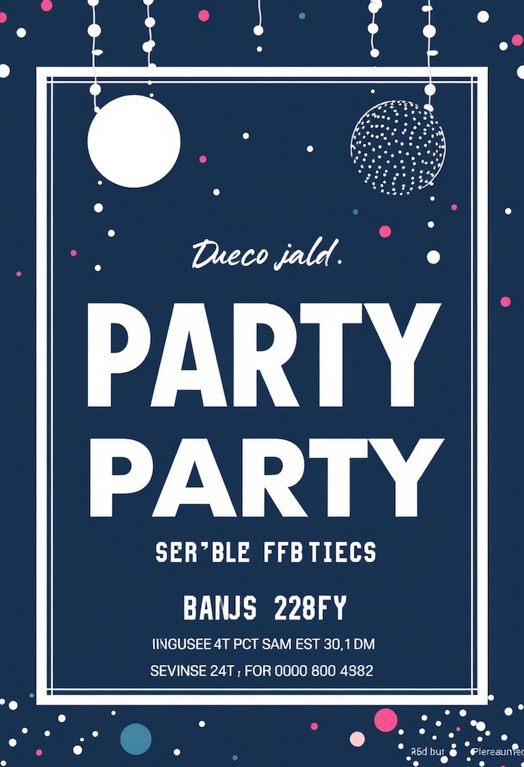 Photo party poster template design