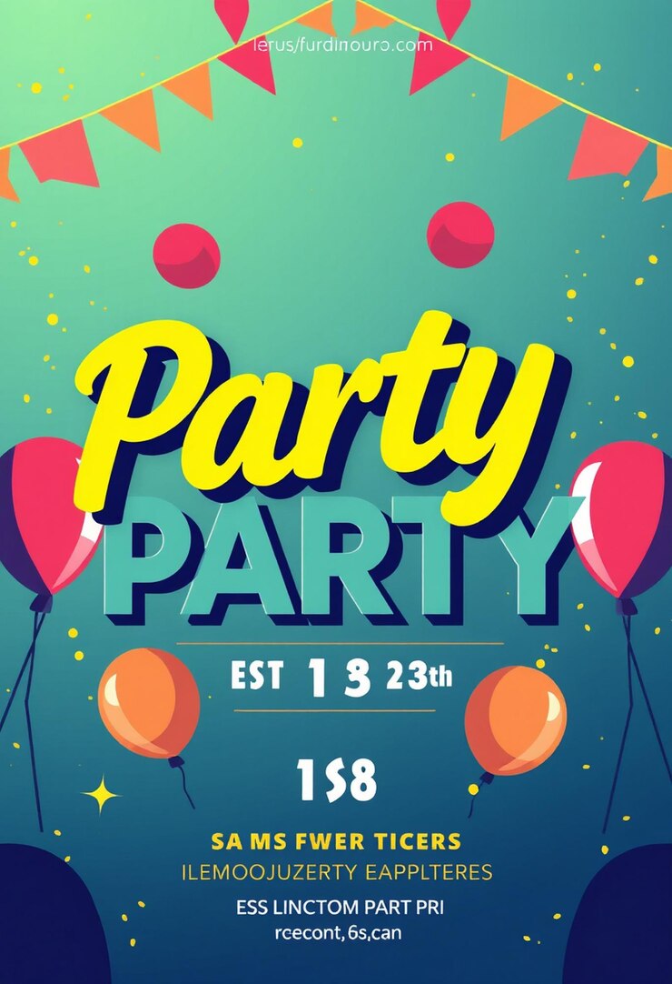 Photo party poster template design