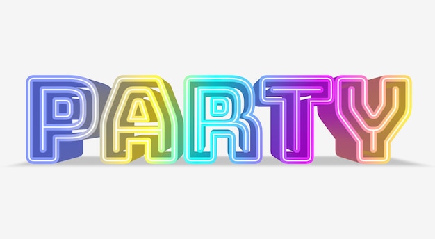 Party text with neon effect