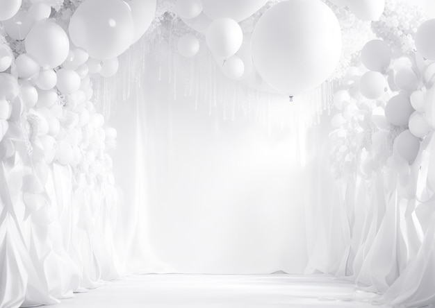 party white background with balloons