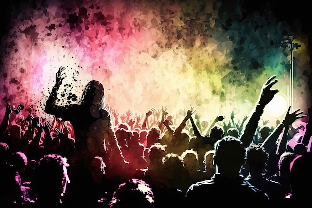 Partying Crowd at a Concert