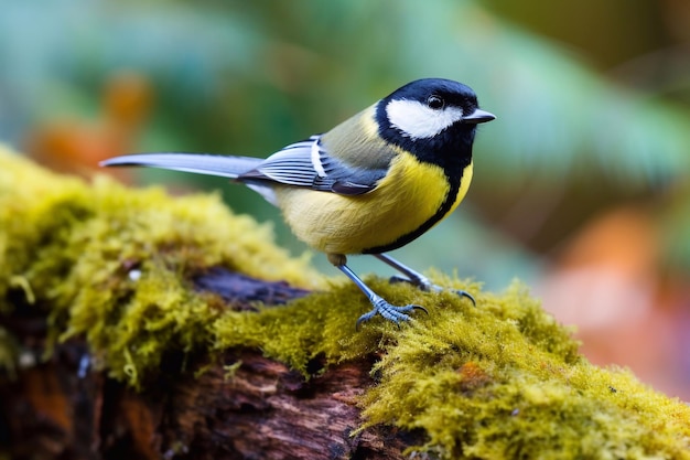 Parus caeruleus in gouden ooren