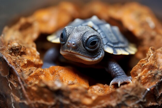 pas uitgekomen baby schildpad