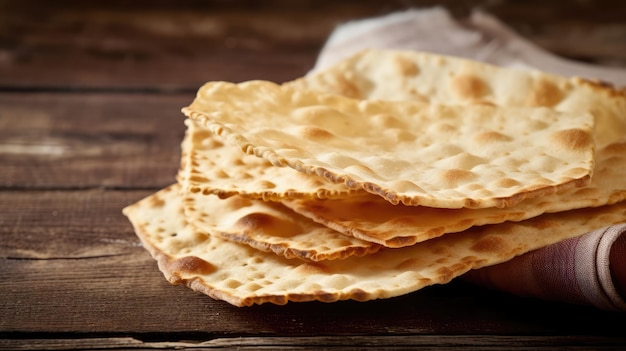 Pascha viering matzos met matze matze traditioneel Joods brood op rustieke achtergrond