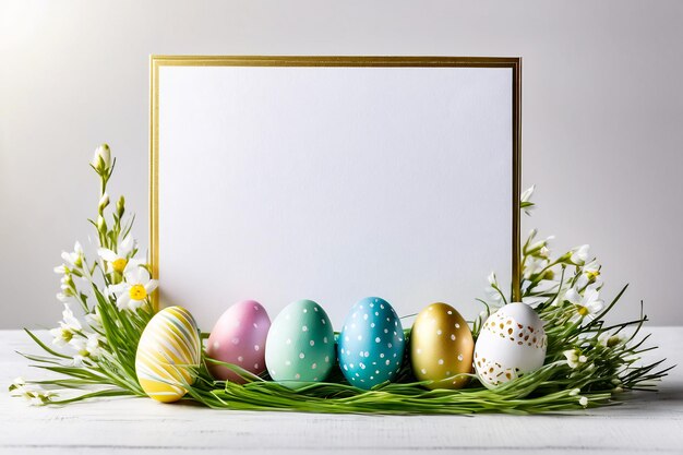 Pasen achtergrond copyspace Pasen kaart met eieren gelukkig Pasen Pasen behang Pasen sjabloon