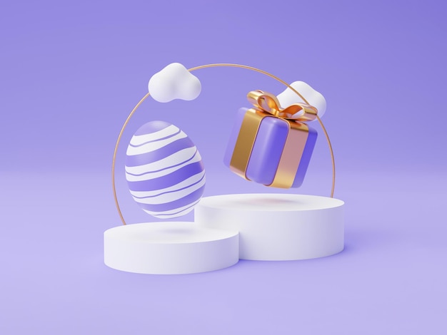 Pasen cadeau podium productweergave 3d render