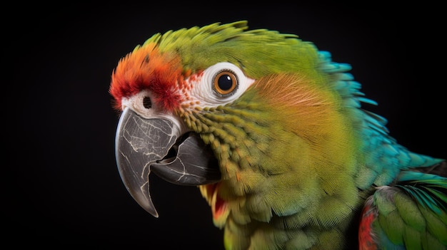 Pasfoto van papegaai die de perfecte opname maakt met een 50 mm