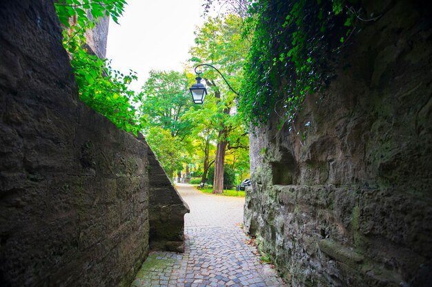 Passage of the castle in the fairy tale town of Rothenburg, Germany