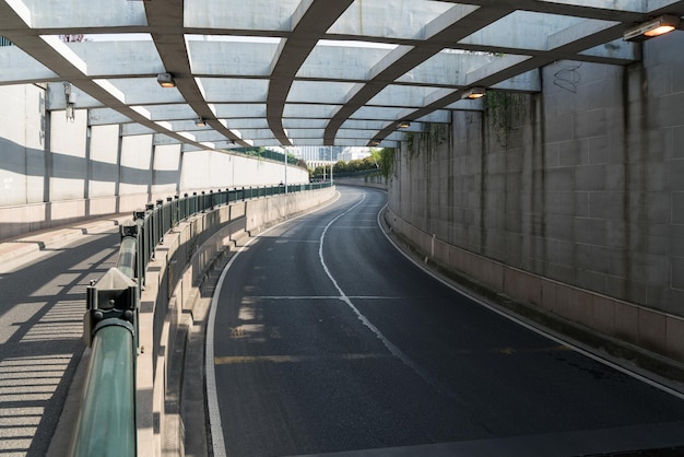 The passageway in the city perspective background