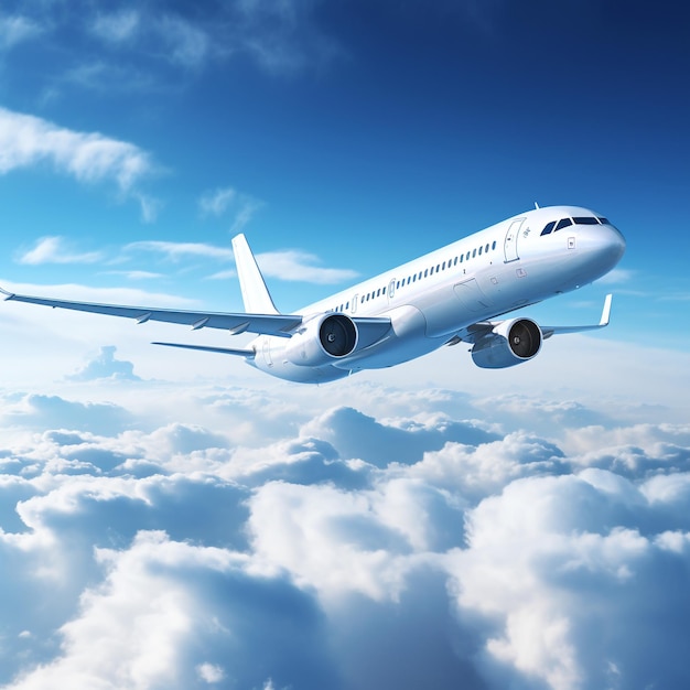 写真 雲の上空の旅客機